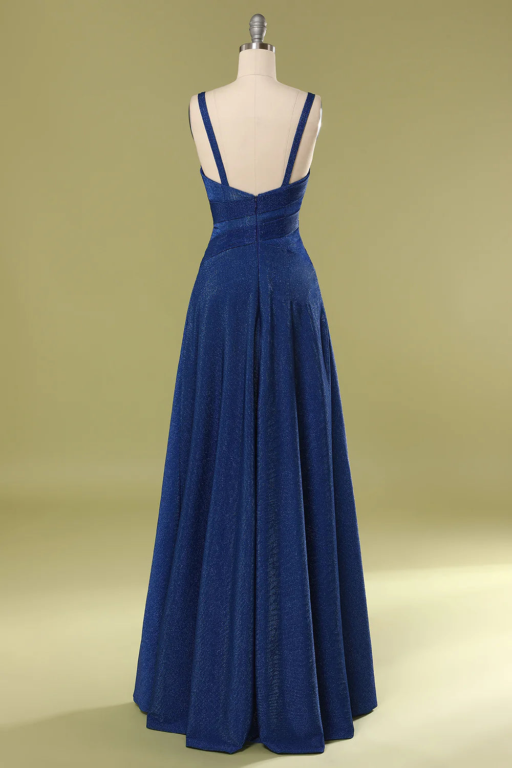 A-Line Glitter Royal Blue Long Prom Dress Evening Dress