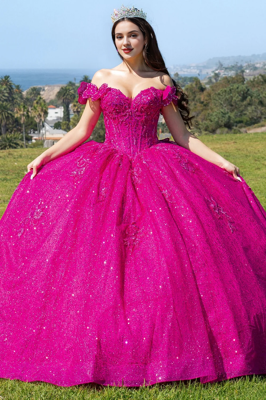 3D Butterfly Off Shoulder Ball Gown by Cinderella Couture Off Shoulder Evening Gown