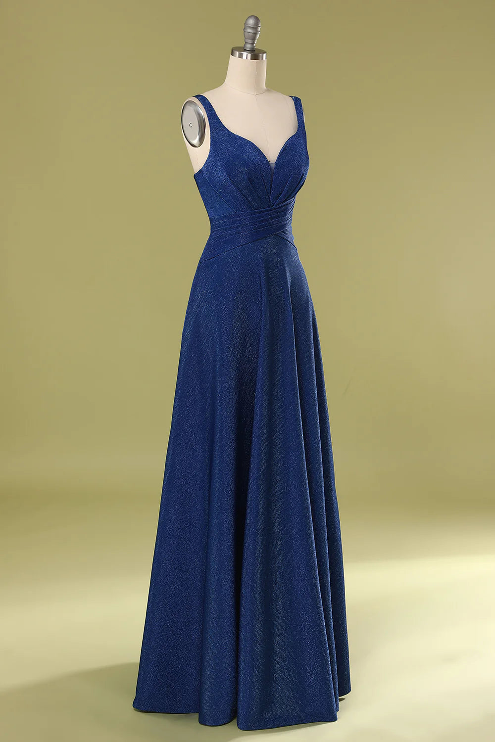 A-Line Glitter Royal Blue Long Prom Dress Evening Dress