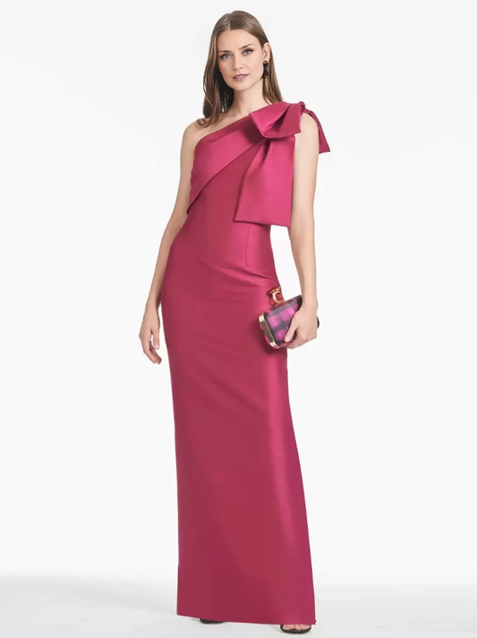 Sleeveless Sheath Mother of the Bride Dresse Bows Floor-Length Guest Dresses