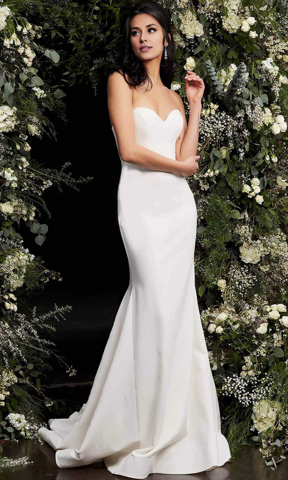 Ivory Mermaid Wedding Dress Strapless Sweetheart Bridal Gown