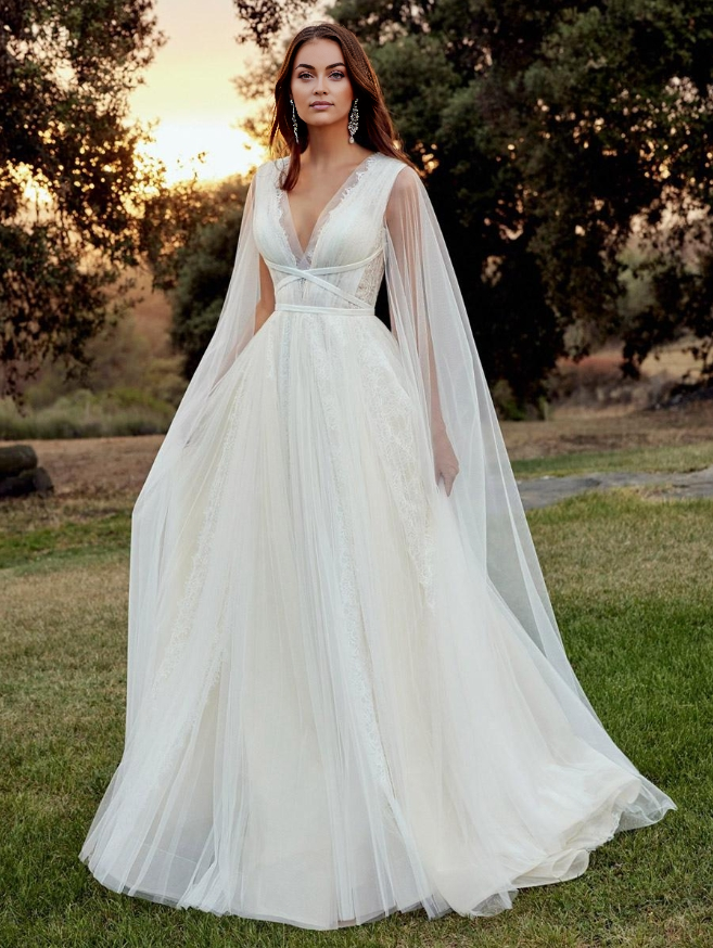 Simple Wedding Dress A-Line V-Neck Sleeveless Sash Lace Bridal Gowns