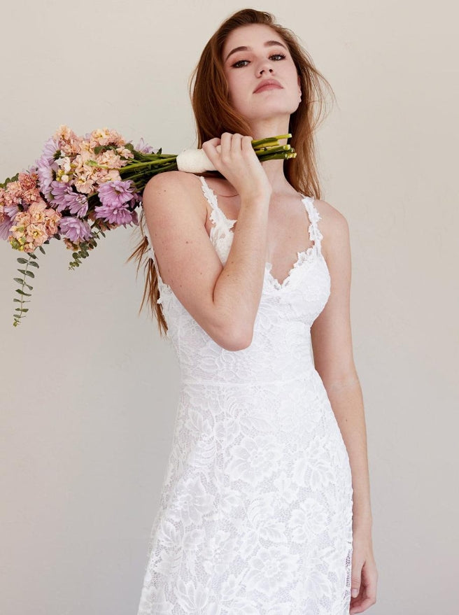 Boho Wedding Dress Lace Mermaid Sweep Natural Waist Backless Sleeveless Jewel Neck Ivory Bride Gown