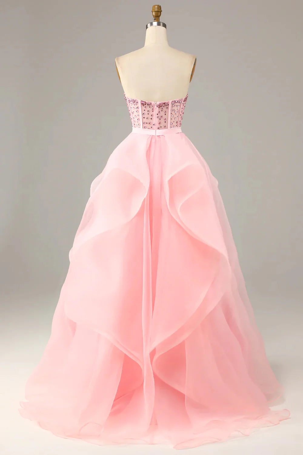 A-Line Princess Strapless Ball Gown Prom Dress Evening Dress