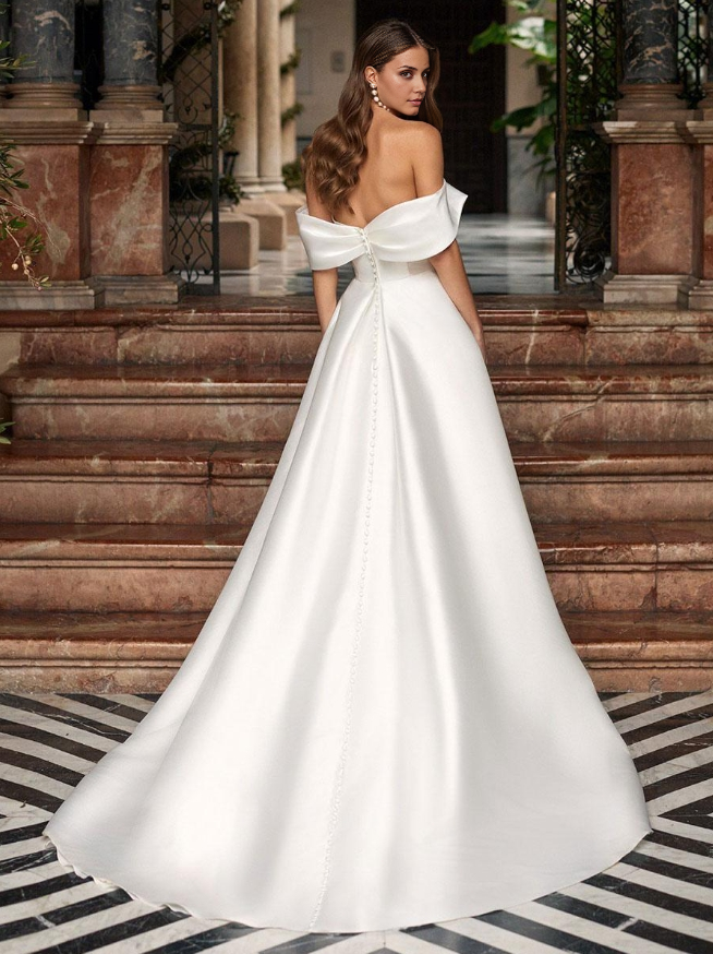 Wedding Dresses Satin A-Line Sleeveless Natural Waist Split Front Sweep Bridal Gown