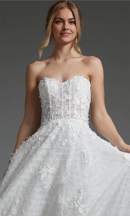 A-Line Sweetheart Textured Corset Bridal Gown Wedding Dress