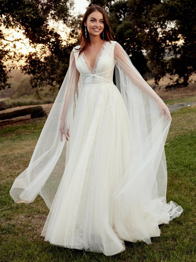 Simple Wedding Dress A-Line V-Neck Sleeveless Sash Lace Bridal Gowns