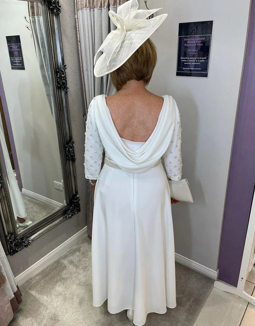 Plus Size White Mother of the Bride Dress