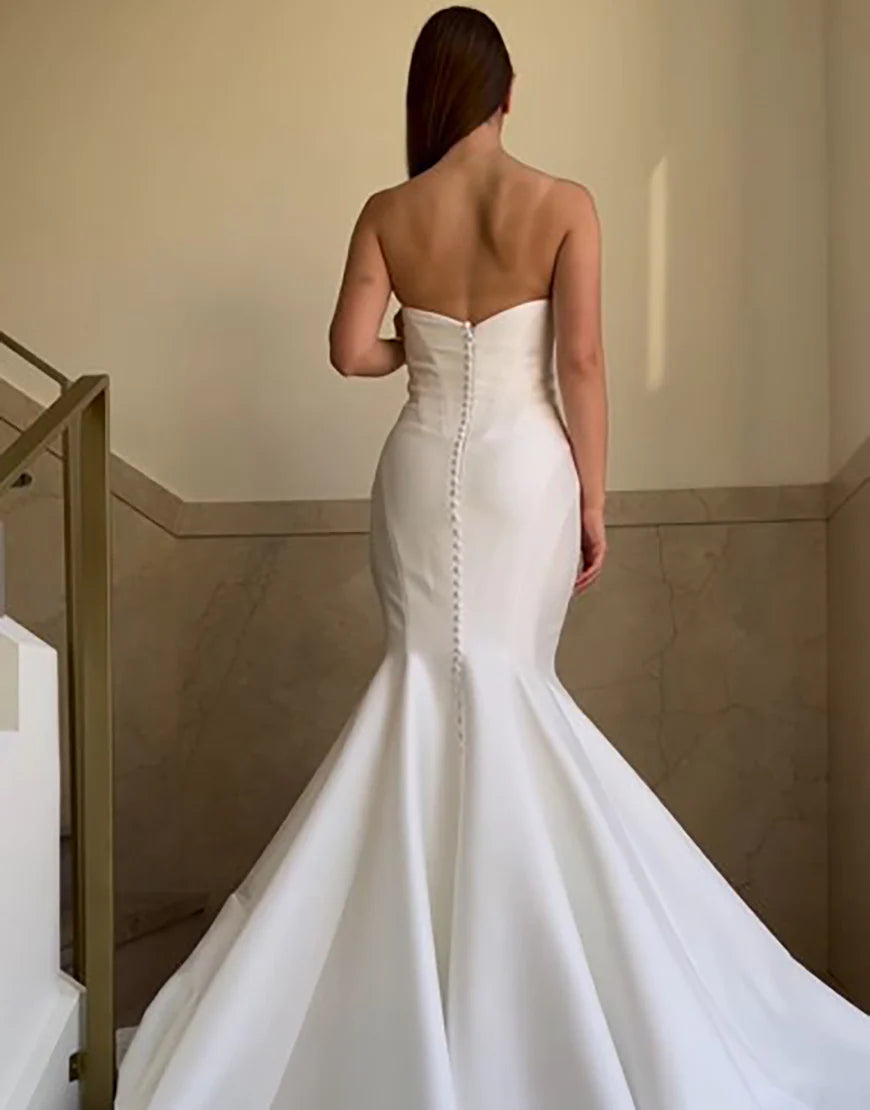 Mermaid Off the Shoulder Wedding Dress White Long Bridal Dress