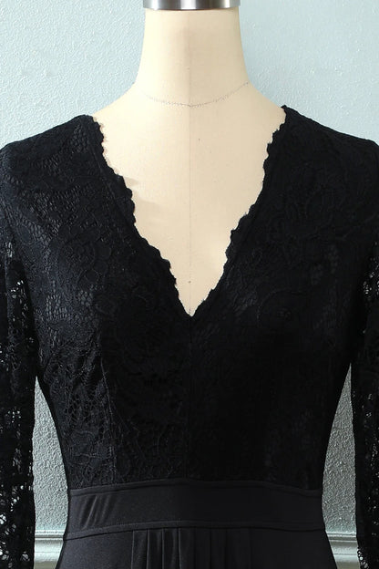 Black Long Sleeves Lace Dress Formal Mother of the Bride Dresse