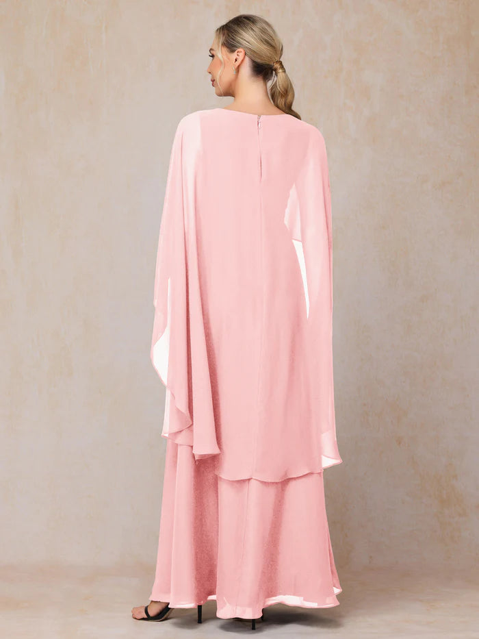 A Line V Neck Chiffon Mother Of The Bride Dress