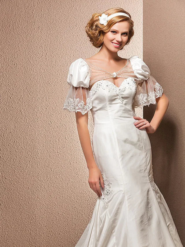 Wedding Dresses Sweetheart Neckline Court Train Taffeta Sleeveless