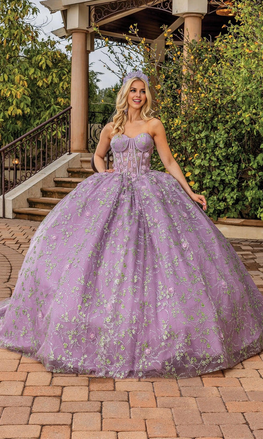 Quyihu Quinceanera Dress Dusty Lilac Purple Quinceanera A-line Ball Gown With Strapless Sweetheart Neckline Formal Wear Dresses