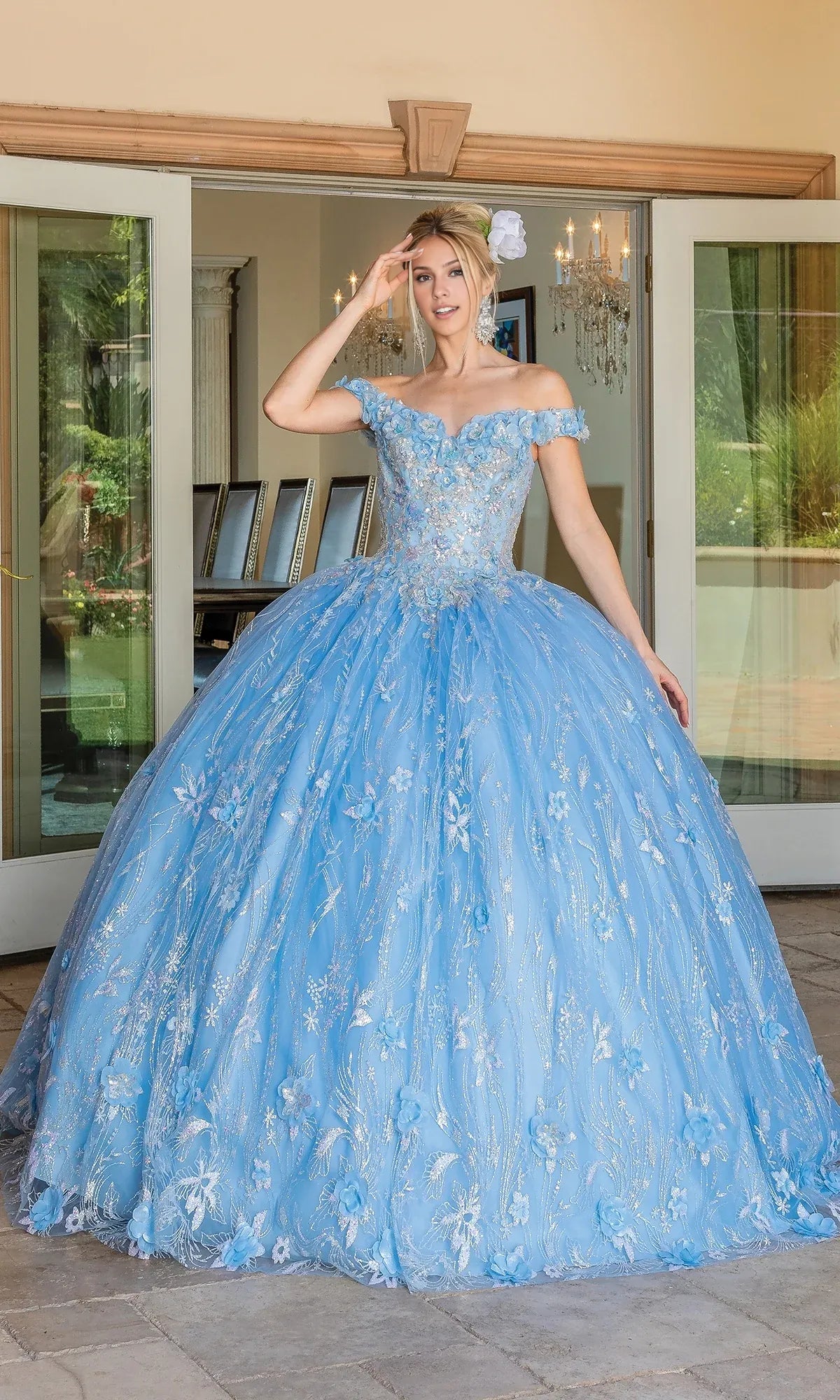 Quyihu Quinceanera Dress Long A-line Off The Shoulder Sweetheart Neckline Ball Gown Formal Wear Dresses