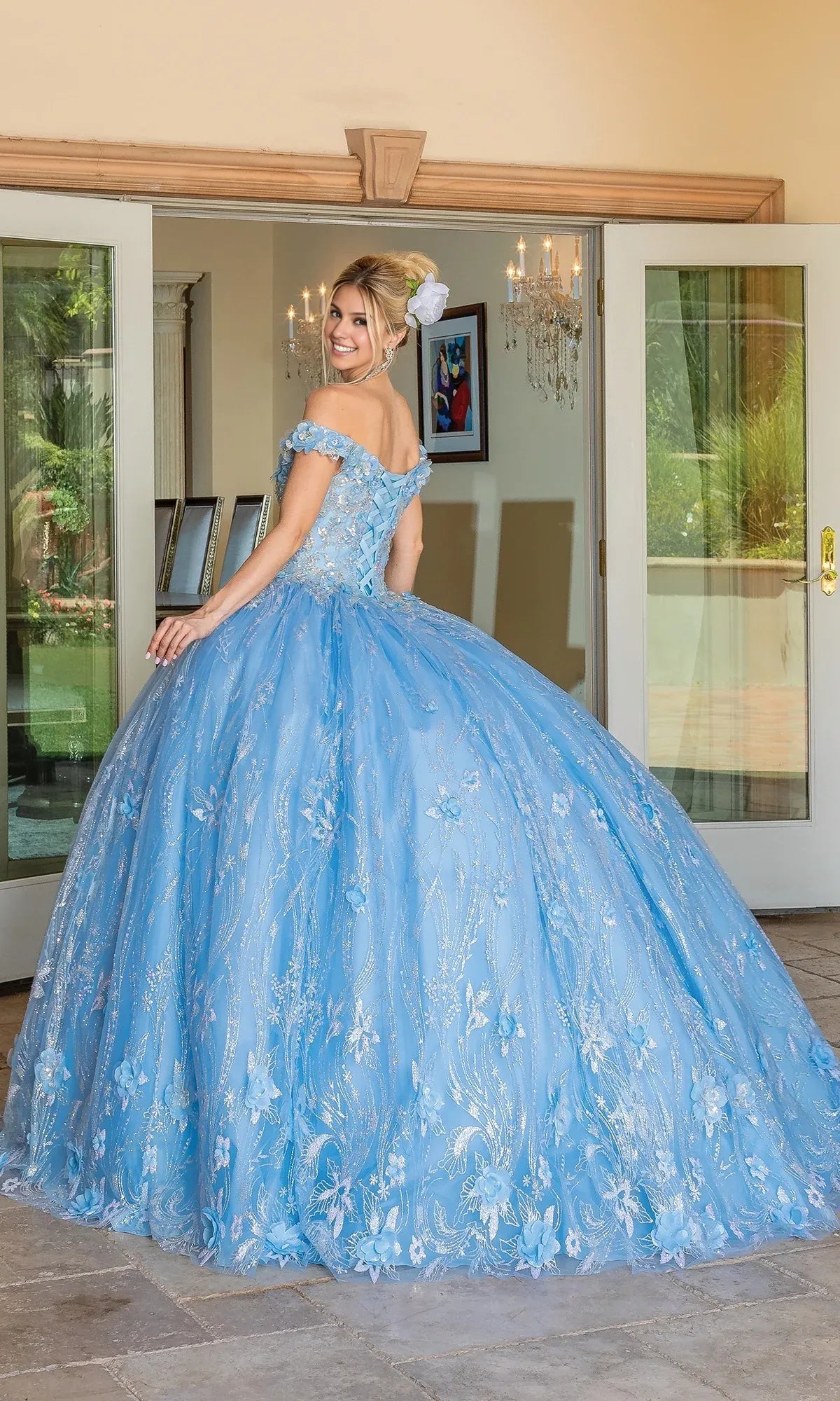 Quyihu Quinceanera Dress Long A-line Off The Shoulder Sweetheart Neckline Ball Gown Formal Wear Dresses