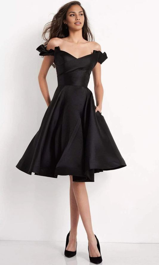 Quyihu Prom Shop Dresses Ruffled Off-Shoulder Sleeve A-Line Cocktail Prom Dresses Formal Women's Dresses