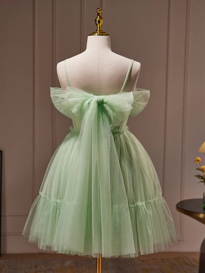 Light Green Tulle Short Party Dress Graduation Dress Homecoming Dress