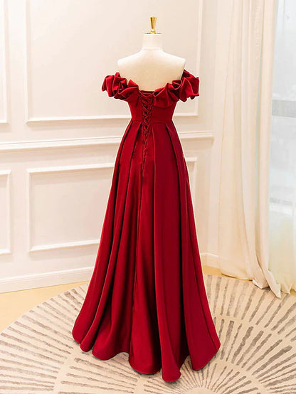 Ball Gown A-Line Evening Gown Empire Dress Prom Floor Length Sleeveless V Neck Jersey with Pleats Strappy