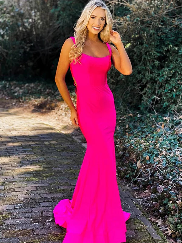 Jersey Ruched Straps Sleeveless Prom Dresses