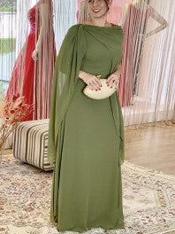 Sheath/Column Chiffon Ruched Scoop Sleeveless Floor-Length Mother of the Bride Dresses