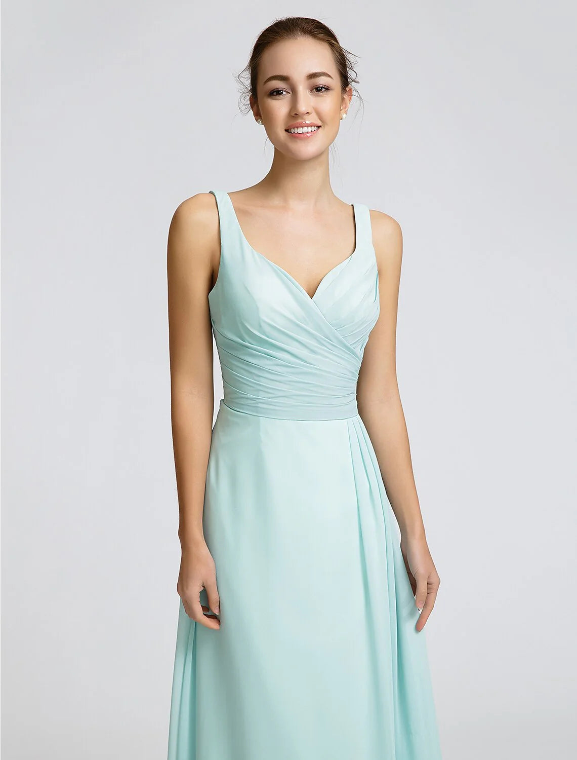 Sheath / Column Bridesmaid Dress Sweetheart Sleeveless Open Back Ankle Length Georgette with Criss Cross